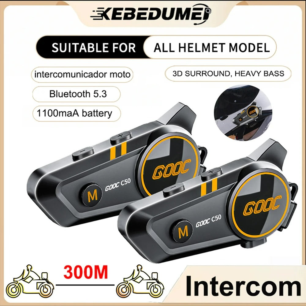 Motorcycle Helmet Intercom Bluetooth/Waterproof/Music/Calls